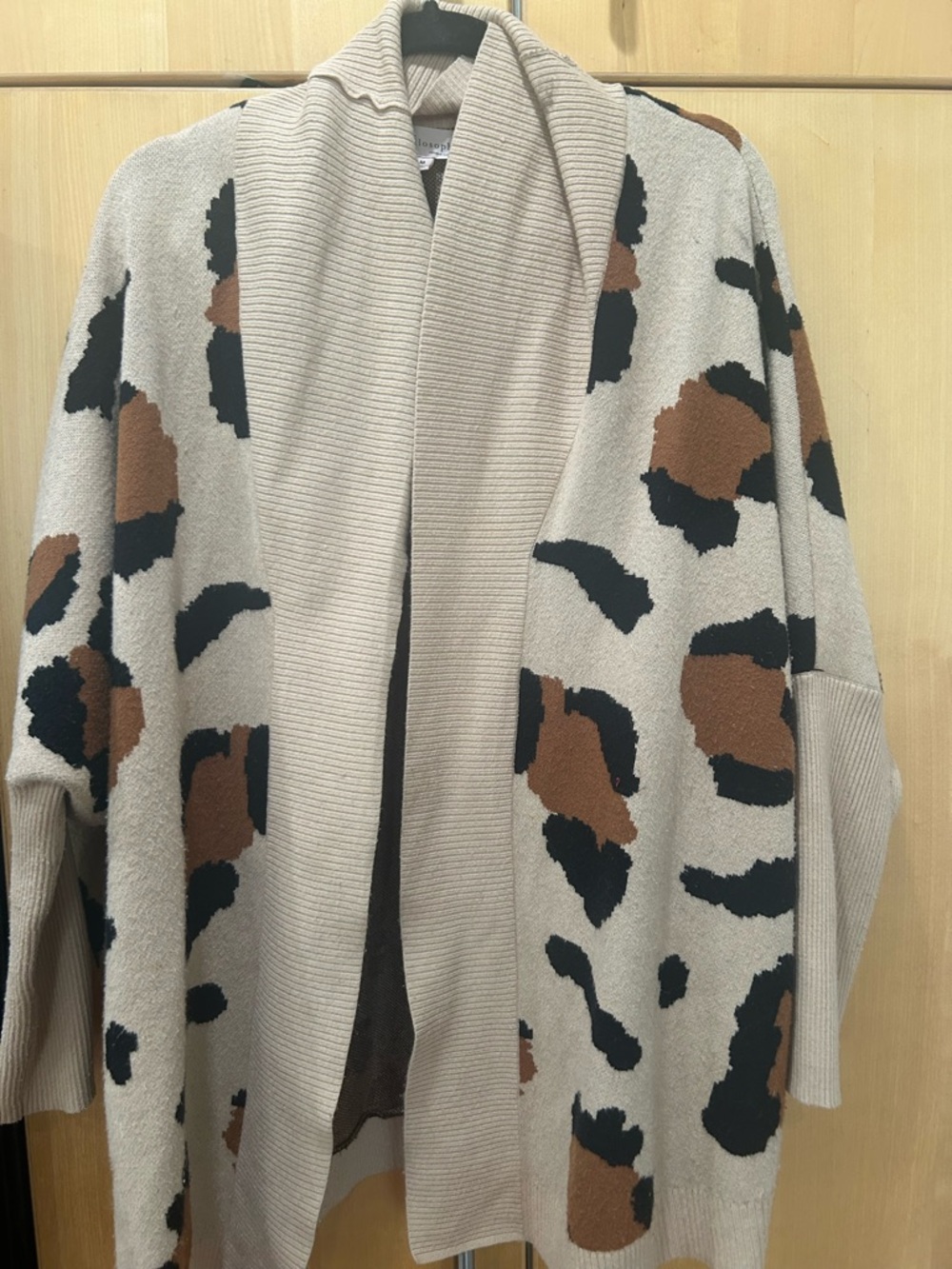 Philosophy Beige and Brown animal print sweater